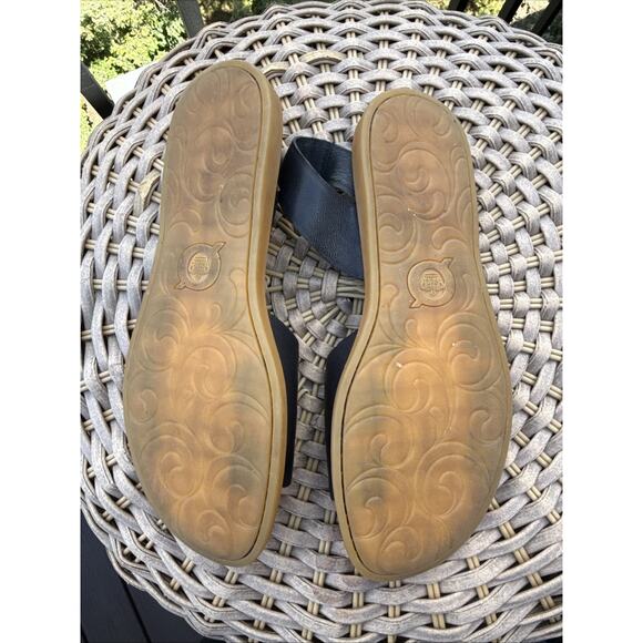 Born Inlet Slingback Sandals Womens 9M Black soft Leather Peep Toes Shoes - Picture 9 of 14